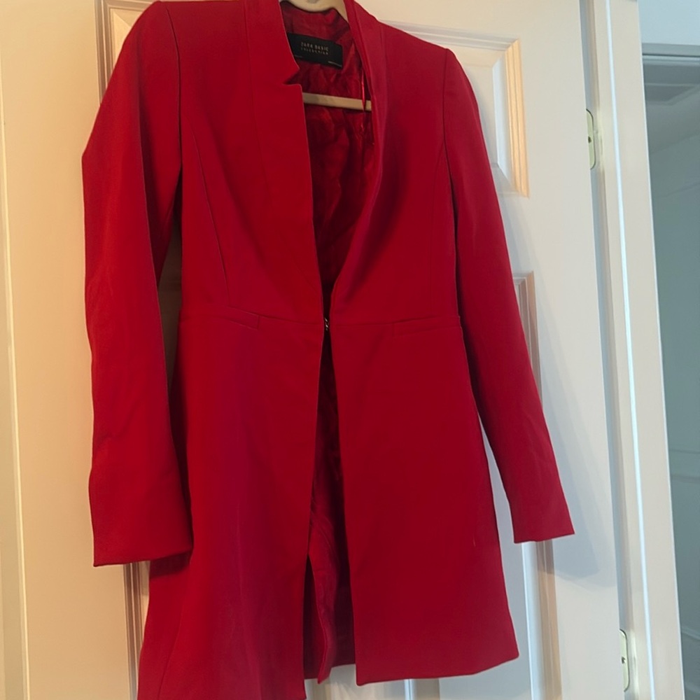 Red zara frock coat